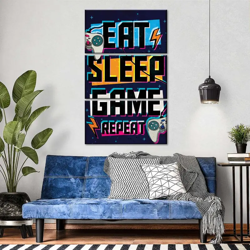 Eat Sleep Game Repeat Poster Art