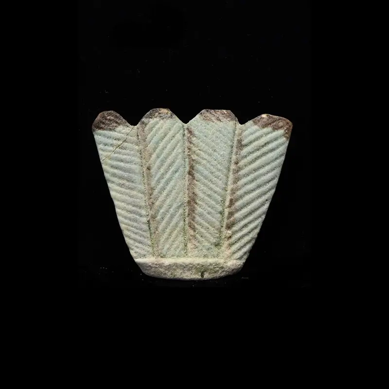 Egyptian Faience Bes Headdress, Late Period Ritual Object, 664–332 BCE