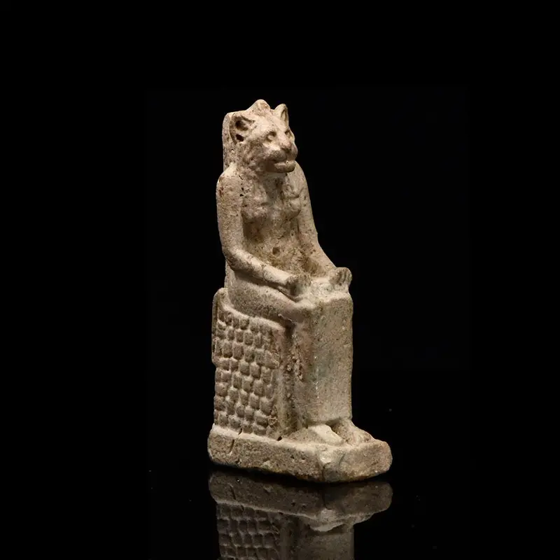 Egyptian Faience Sekhmet Amulet, Saite Period, 26th Dynasty (664–525 BCE)