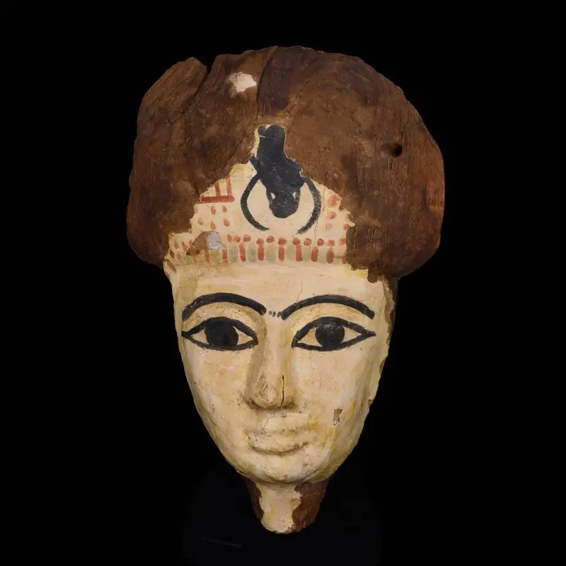 Egyptian Wooden Mummy Mask, 21st Dynasty (c. 1069–945 BCE)