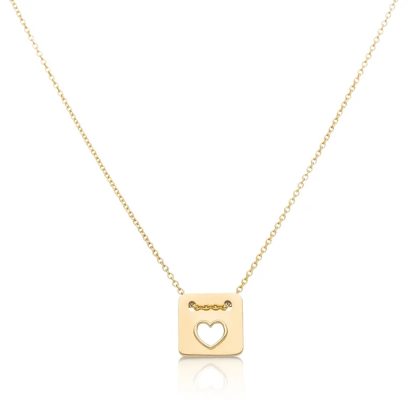 Elegant 14k Gold Love Pendant Necklace