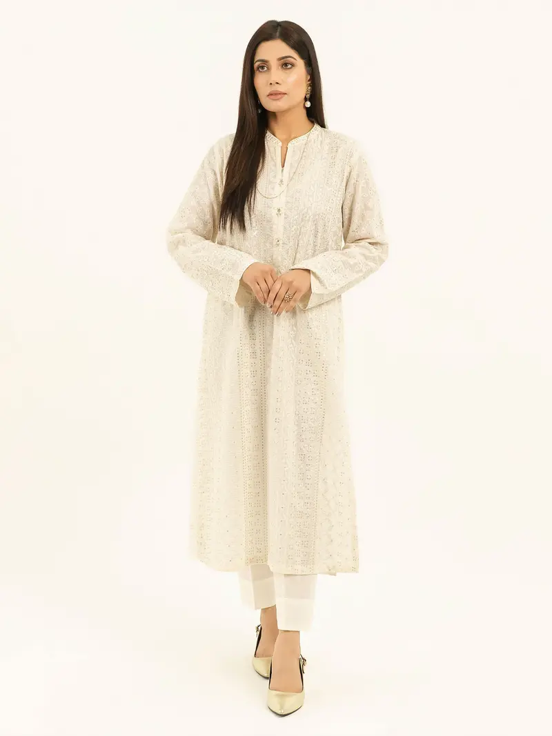 Elegant Embroidered Lawn Suit (Single-Piece)