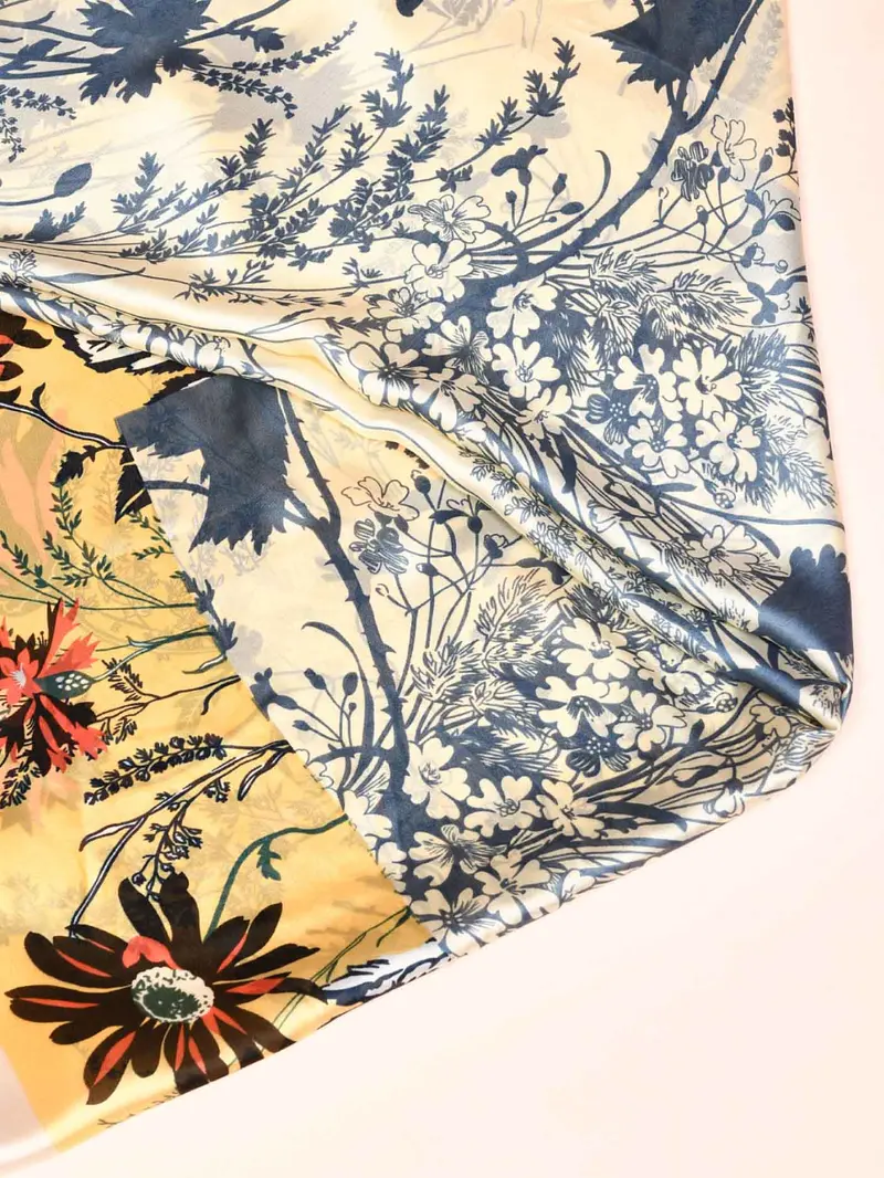Elegant Geometric-Print Silk Scarf