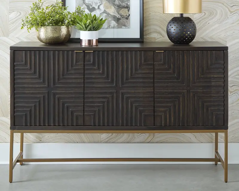 Elinmore Slim Profile Accent Cabinet with Open Shelving