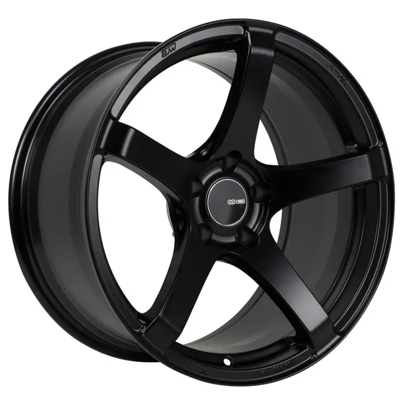 Enkei Kojin 18×8.5 Matte Black Alloy Wheel — 5×100 Bolt Pattern, 45mm Offset, 72.6mm Hub Bore