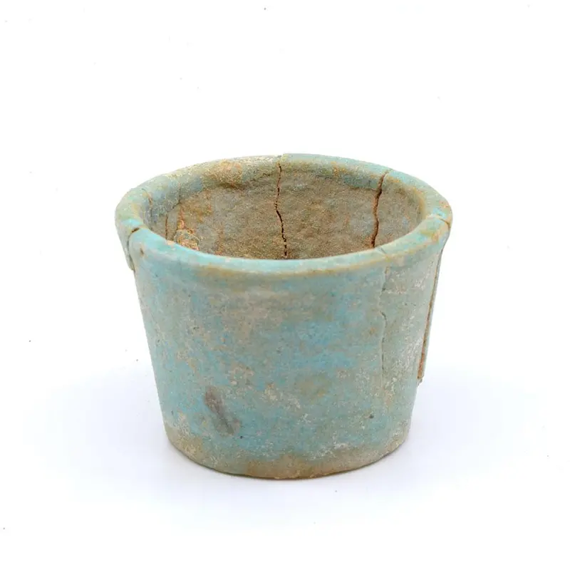 Faience Offering Cup with Contents – 26th Dynasty Egypt (c. 664–525 BCE)
