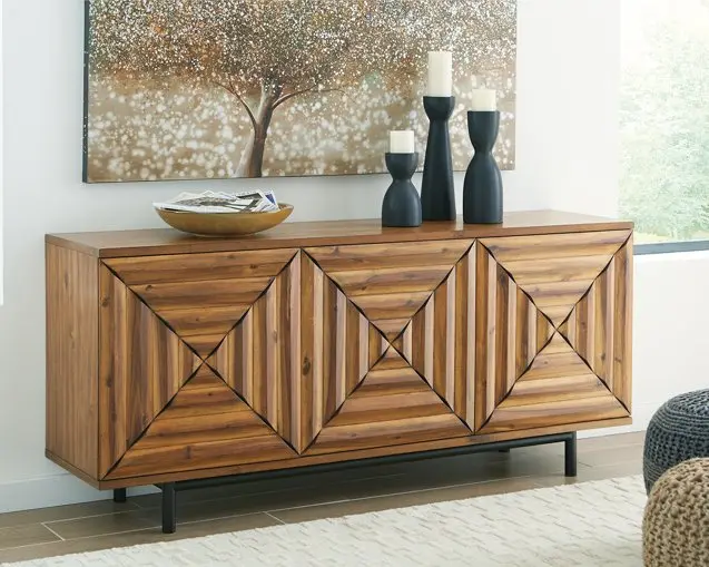Fair Ridge Slim Accent Cabinet with Open Shelving
