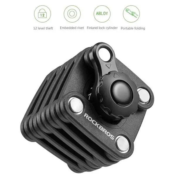 Foldable Bike Lock – High-Security Aluminum Alloy U-Lock with Keyless Design