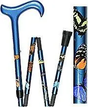 Folding Butterfly Derby Cane – Scratch & Dent, Adjustable Carbon Fiber Shaft with Artistic Motif (V1855)
