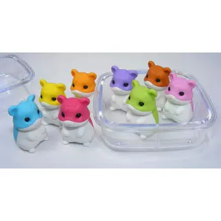 Four Hamster-Shaped Erasers in Collector’s Box
