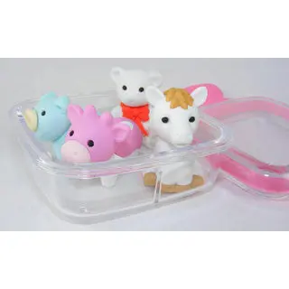 Four-Piece Pet-Themed Eraser Collection