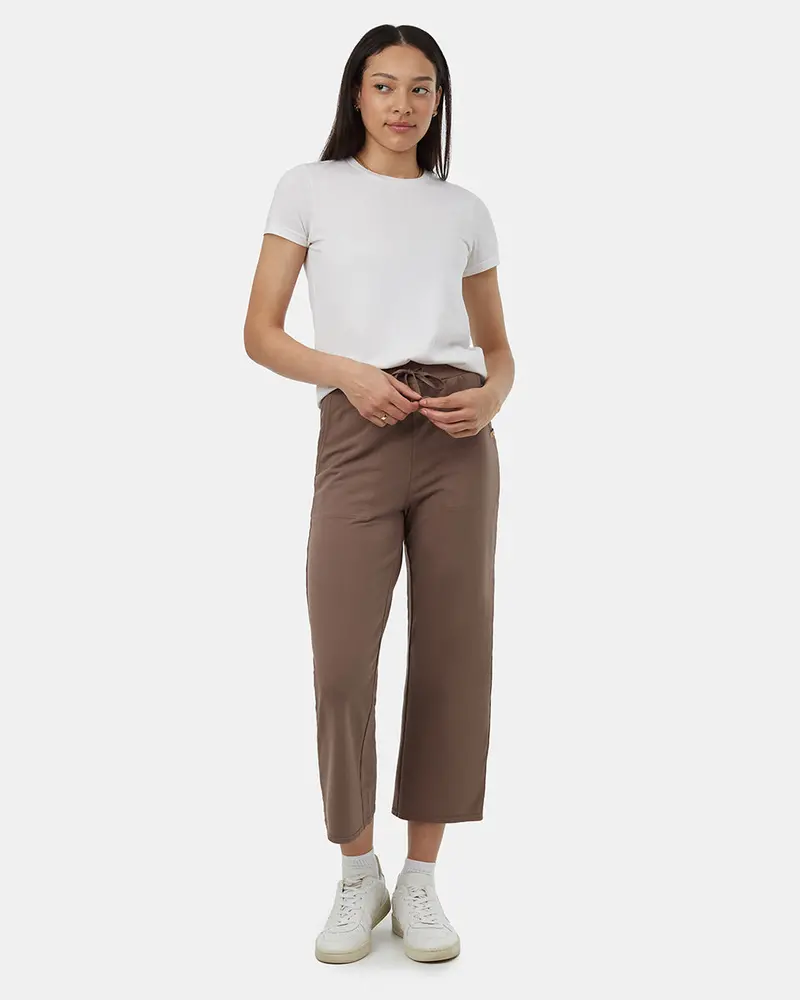 French Terry Wide-Leg Cropped Sweatpants