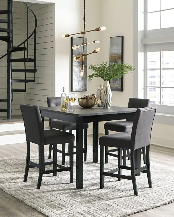 Garvine Counter-Height Dining Set: Table and Four Bar Stools (5-Piece)