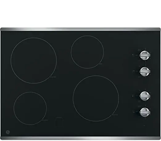 GE 30-Inch Built-In Electric Cooktop with Knob Controls