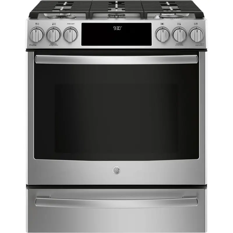 GE Profile 30-Inch Smart Slide-In Gas Range with Front Controls