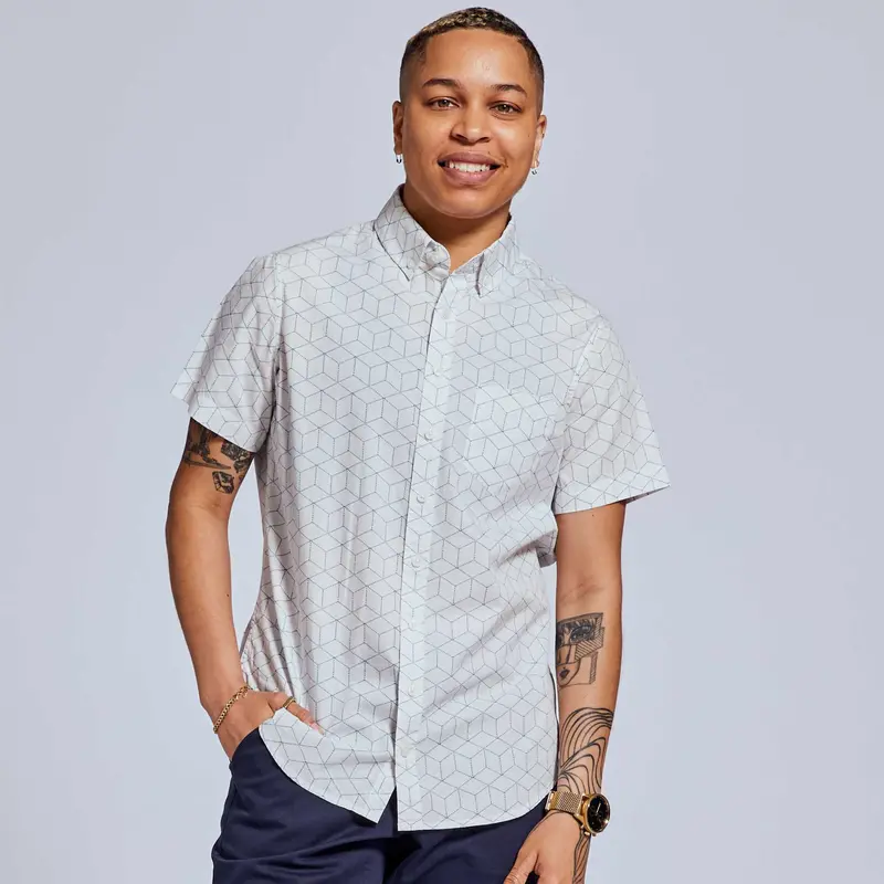 Geometric Pattern Short Sleeve Shirt – The Ray Modern Cut