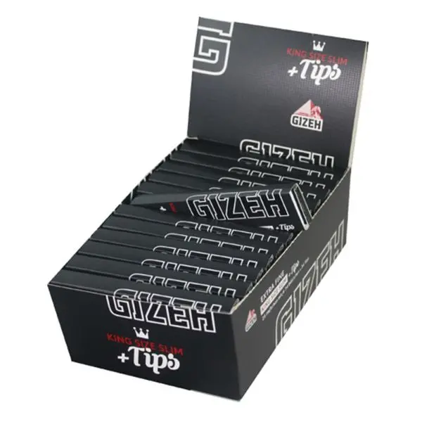 Gizeh Extra Fine Black Rolling Papers – KS Slim + Tips