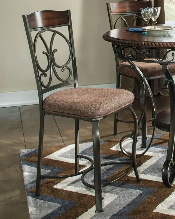 Glambrey Adjustable Counter-Height Bar Stool with Back Support