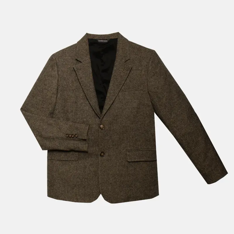 Granite Pebble Texture Wool-Blend Blazer