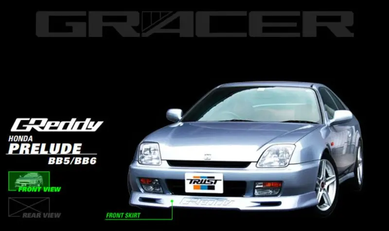 GReddy Urethane Front Lip Spoiler for Honda Prelude (1997–2001) – OEM-Fit Styling (GRE17050062)