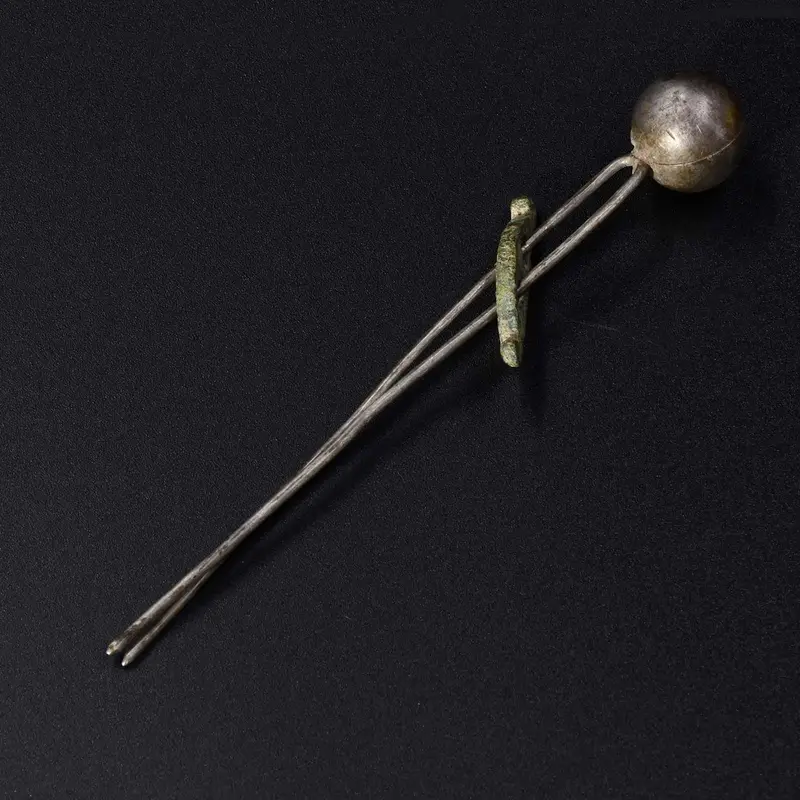 Greek Silver Brooch Pin, Classical Era (5th–4th Century BCE)