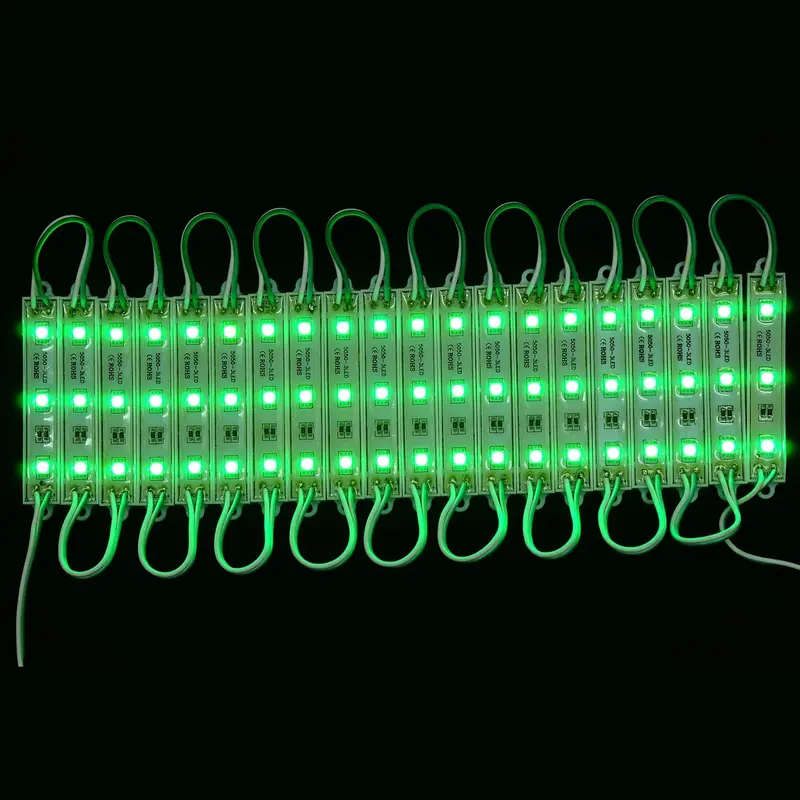 Green 5050 LED Module – 3-LED Array, 20×3 Design, 12V DC