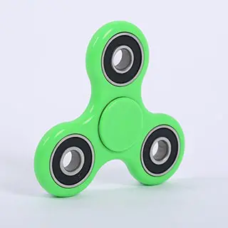 Green Fidget Hand Spinner with Black Accents
