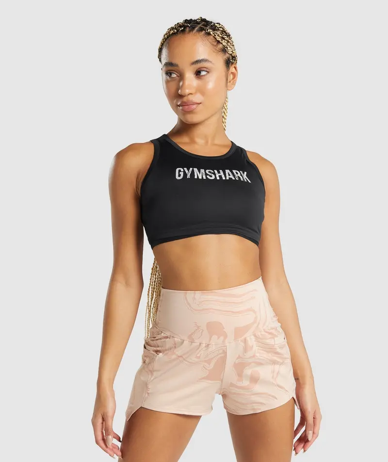 GS Power Cropped Fitness Top – Black