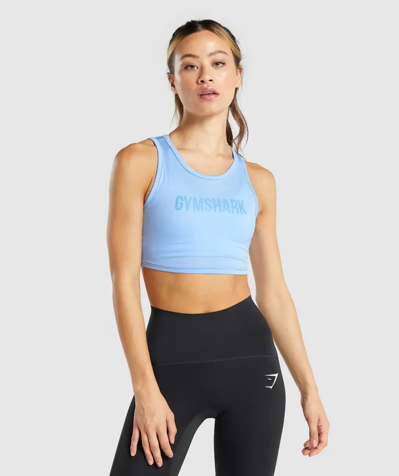 GS Power Cropped Fitness Top – Navy Blue