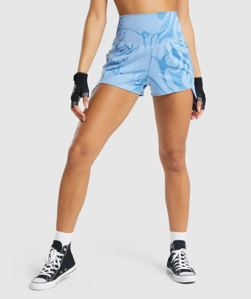 GS Power Jacquard Print Athletic Shorts – Navy Blue