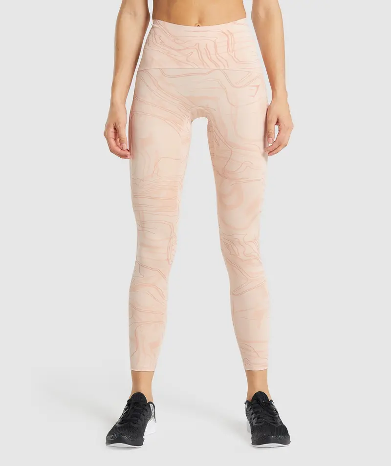GS Power Support Leggings with Print – Blush Pink