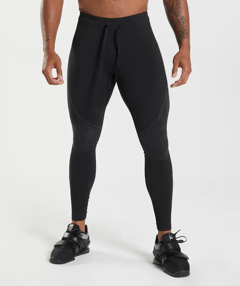 Gymshark 315 Seamless High-Waisted Tights – Black & Charcoal Grey