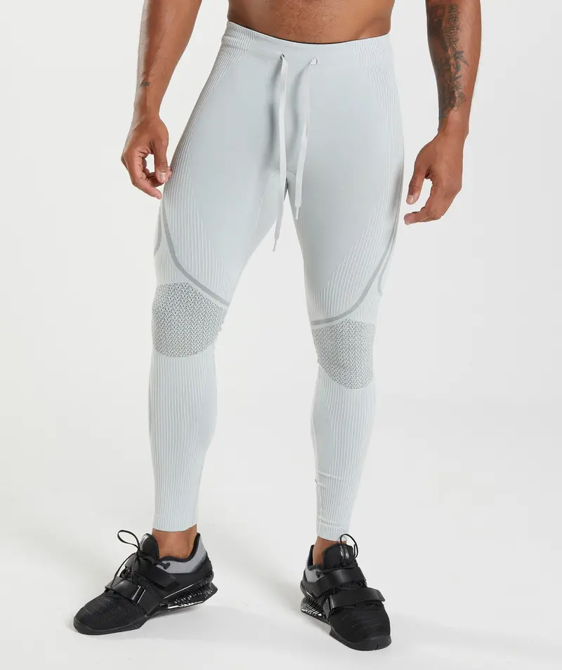 Gymshark 315 Seamless High-Waisted Tights – Light Grey & Charcoal Grey