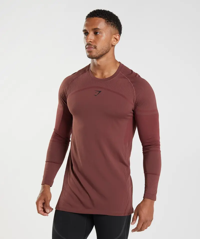 Gymshark 315 Seamless Long Sleeve T-Shirt – Cherry Brown