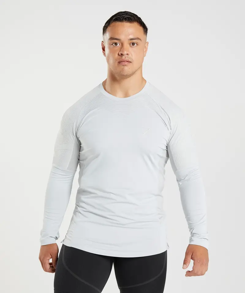 Gymshark 315 Seamless Long Sleeve Tee – Light Grey Marl