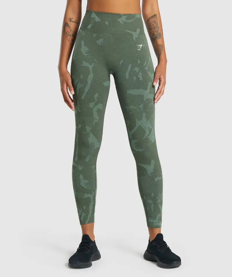 Gymshark Adapt Camo Seamless Leggings – Savanna & Green