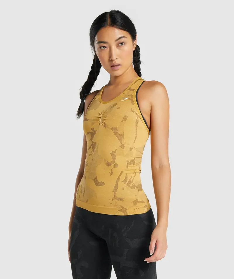 Gymshark Adapt Camo Seamless Tank Top – Savanna Yellow
