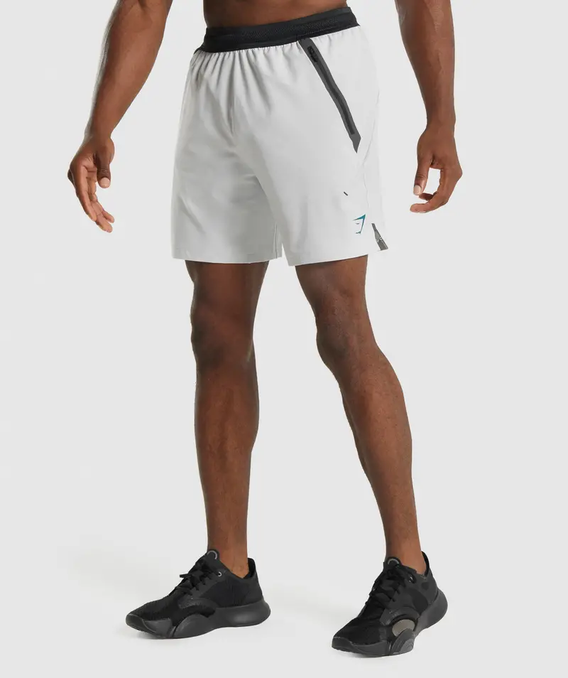Gymshark Apex 7-Inch Performance Shorts in Light Grey