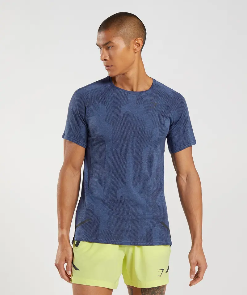 Gymshark Apex Classic Fit T-Shirt – Onyx Grey & Court Blue