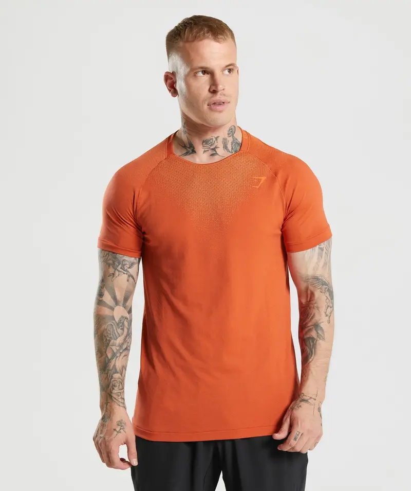 Gymshark Apex Contrast-Panel T-Shirt in Red