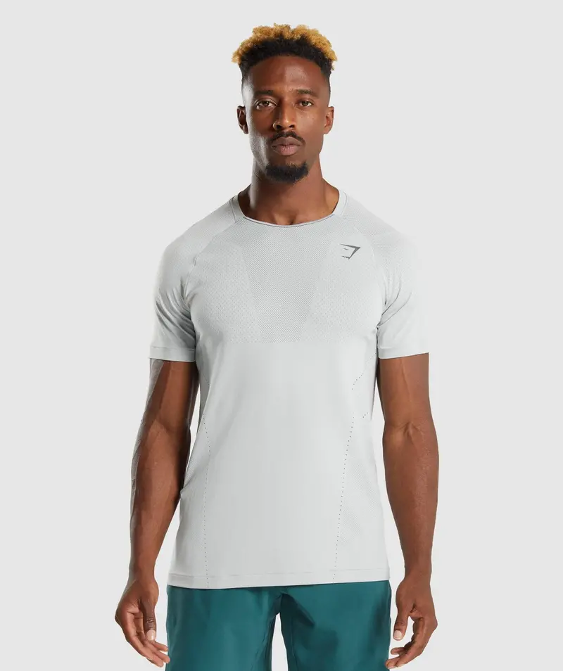 Gymshark Apex Perform T-Shirt – Light Grey & Charcoal