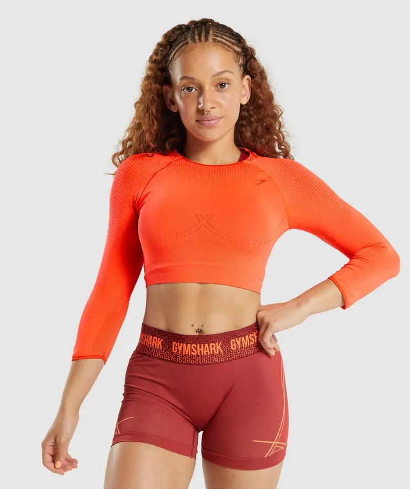Gymshark Apex Seamless Crop Top – Bright Orange