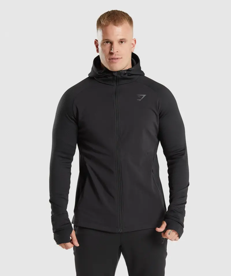 Gymshark Apex Zip-Up Hoodie – Black
