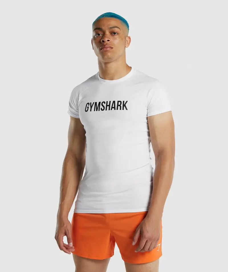Gymshark Apollo Short Sleeve T-Shirt in Pure White