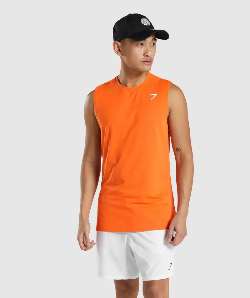 Gymshark Arrival Sleeveless Tee – Bright Orange