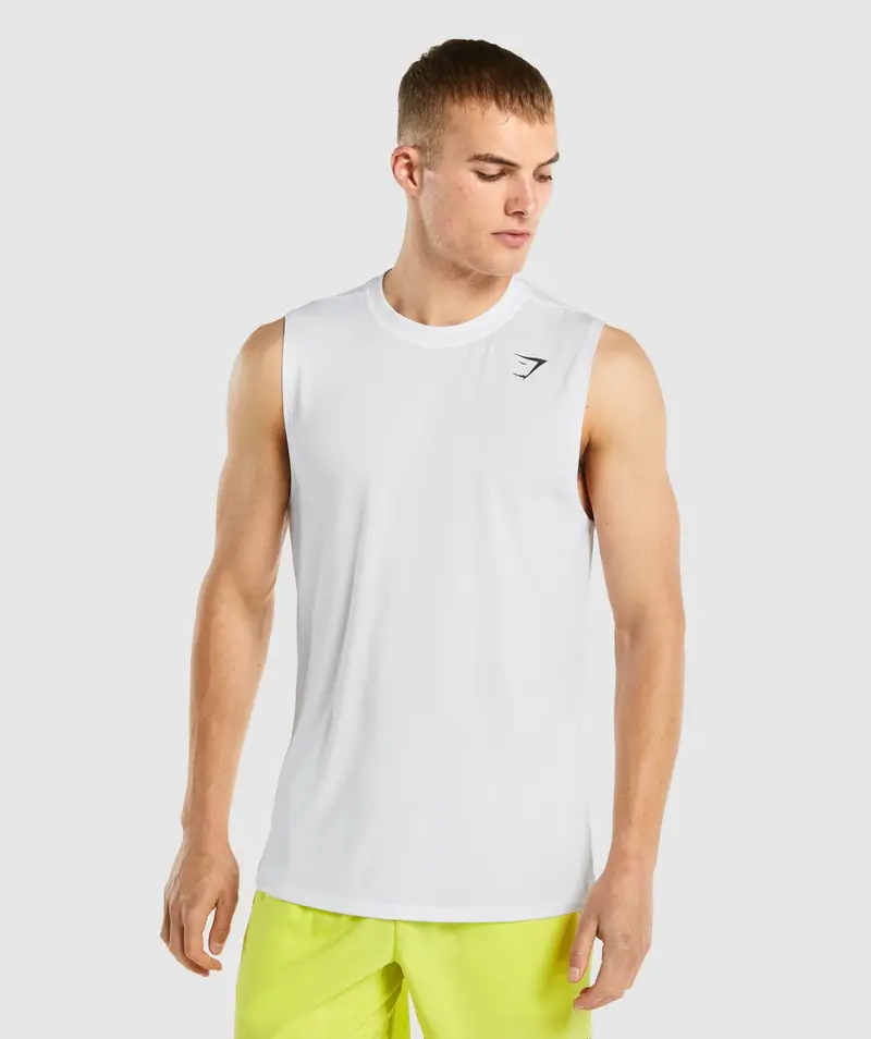 Gymshark Arrival Sleeveless Tee in White