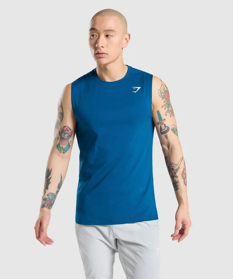 Gymshark Arrival Sleeveless Tee – Petrol Blue