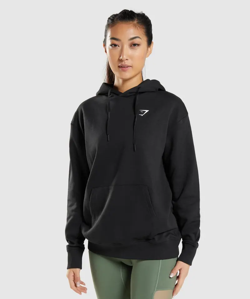 Gymshark Black Oversized Training Hoodie – Relaxed Fit & Warmth