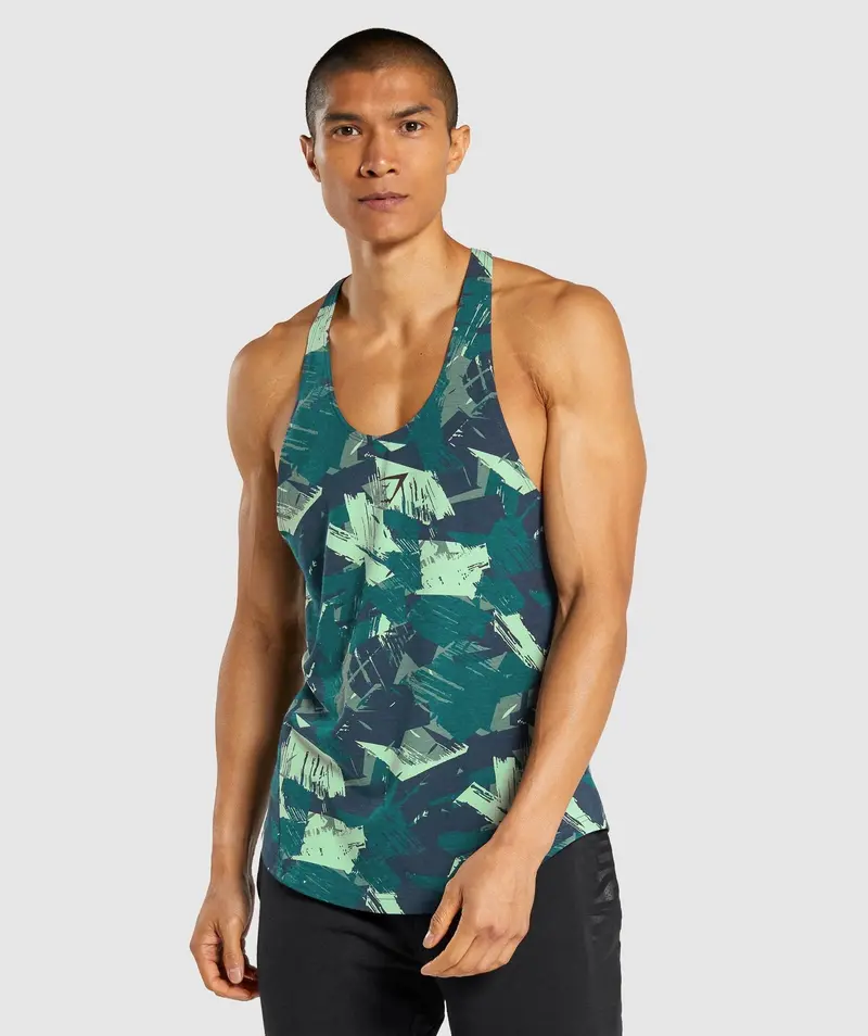 Gymshark Bold Stringer with Green Graphic Print