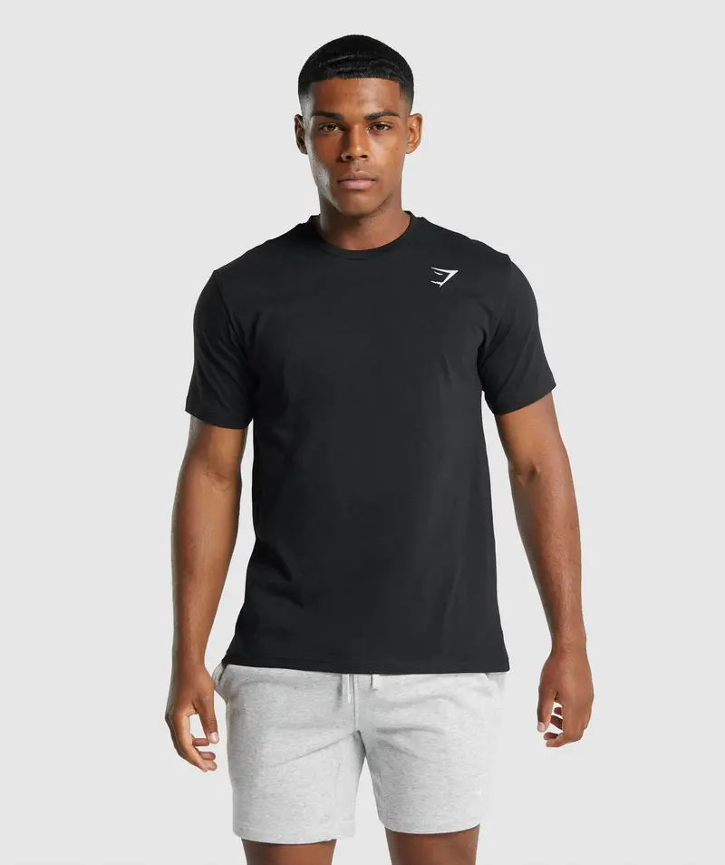 Gymshark Crest Minimalist T-Shirt in Black